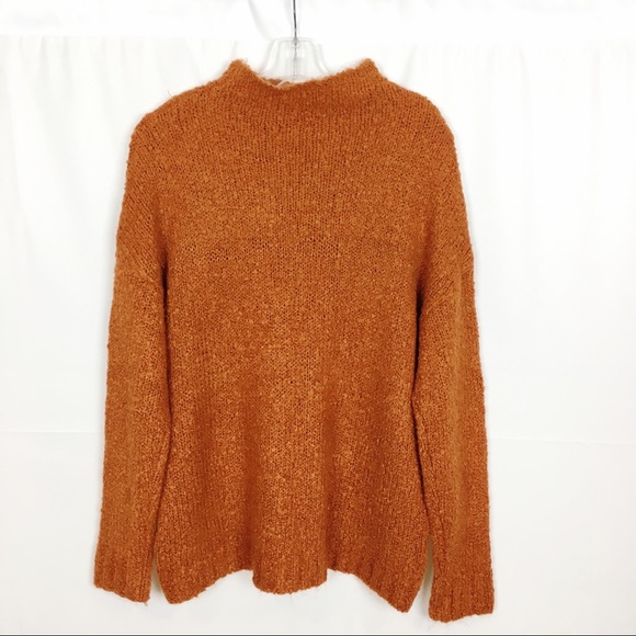 BP. Funnel Neck Bouclé Sweater Rust Brown Size XL New - Picture 5 of 12